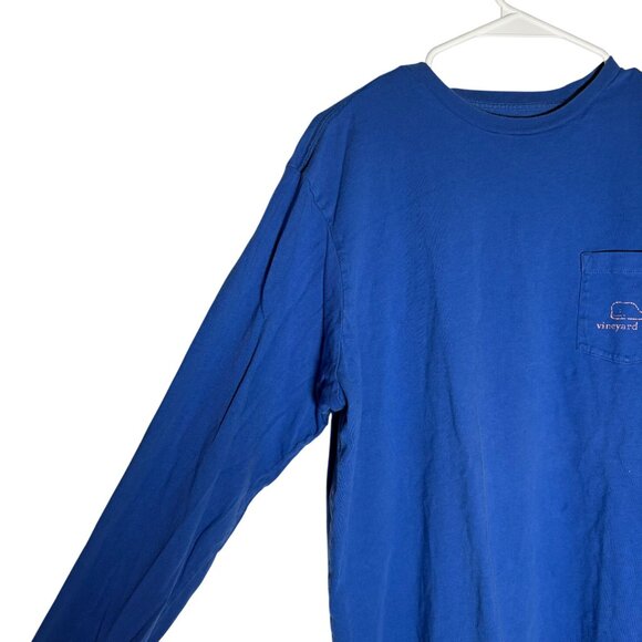 Vineyard Vines Long Sleeve Crew Neck Tee Men's Size Medium in Blue & Orange EUC - Picture 2 of 6